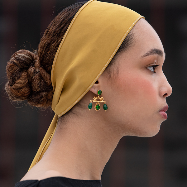 Gold Plated Green Earring