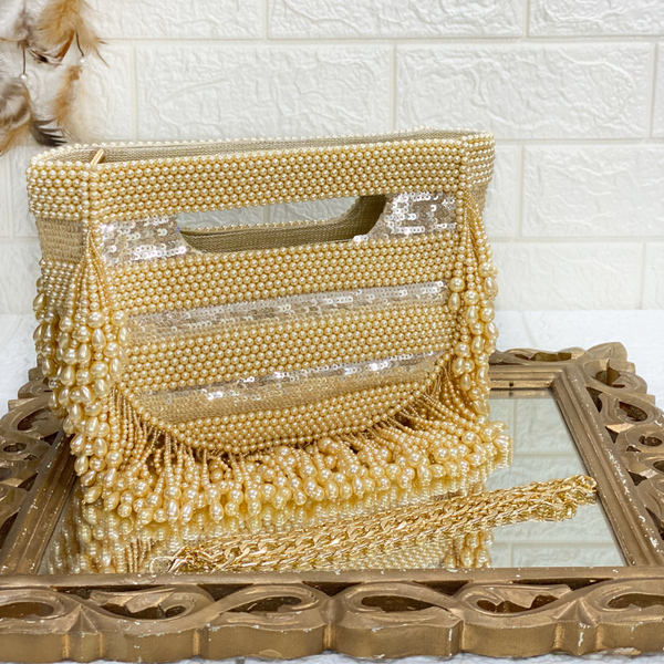 Gold Pearl Detailing Clutch
