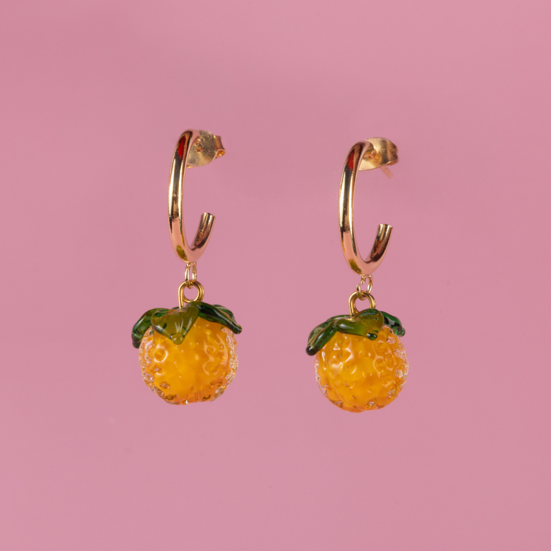 Orange Charm Earring
