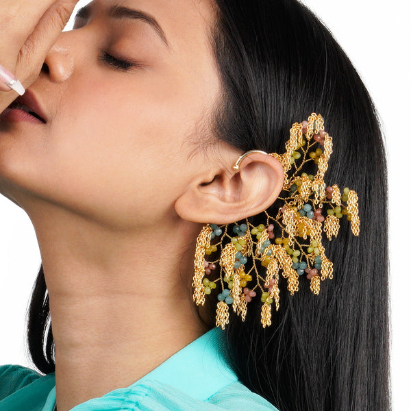 Multicolour unique fashionable earcuff earrings