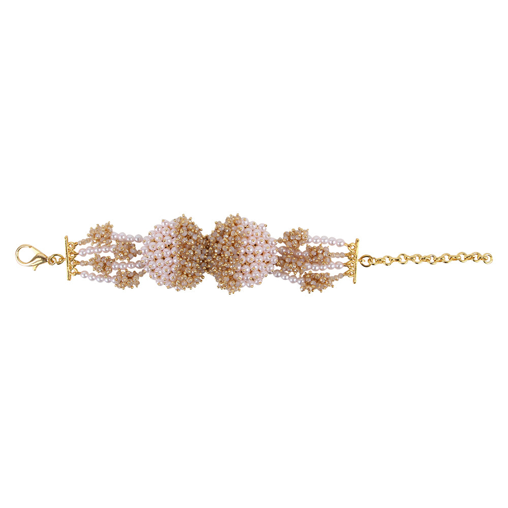 Sunshine and peachy bracelet with pearls