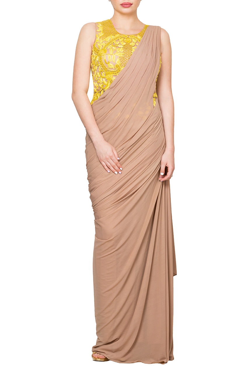 Draped saree gown 