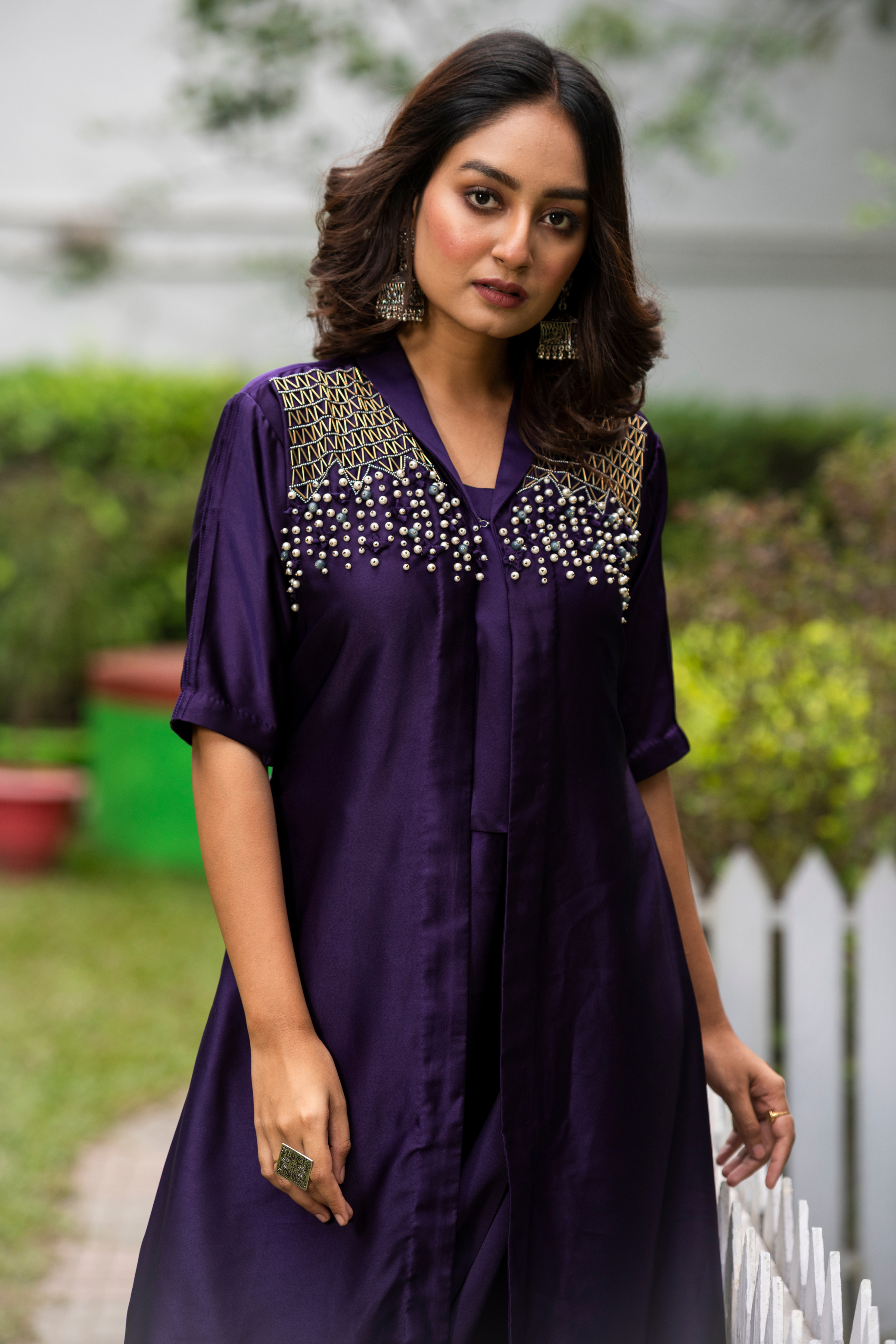 Navy Blue Indo-Western Gown