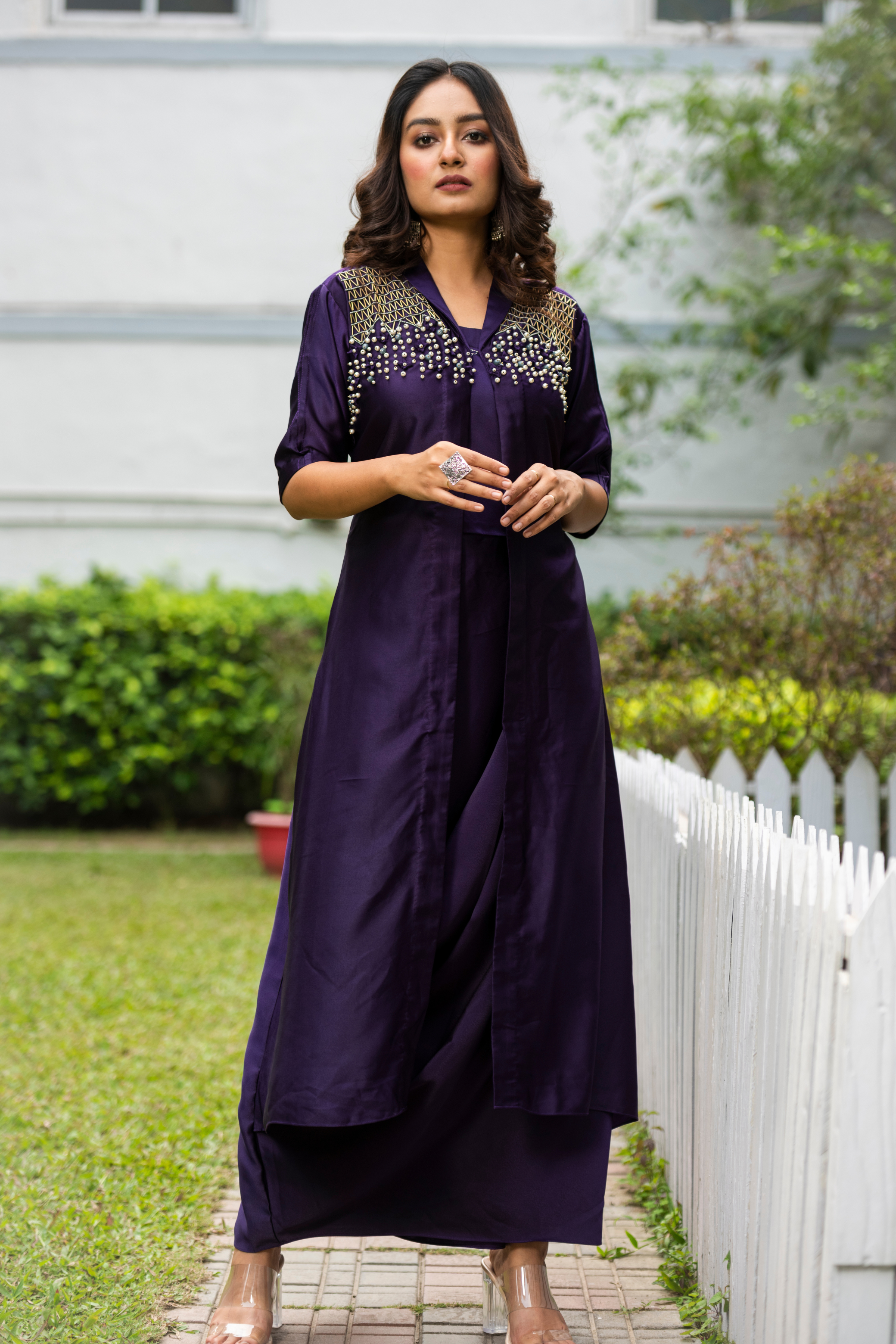 Navy Blue Indo-Western Gown