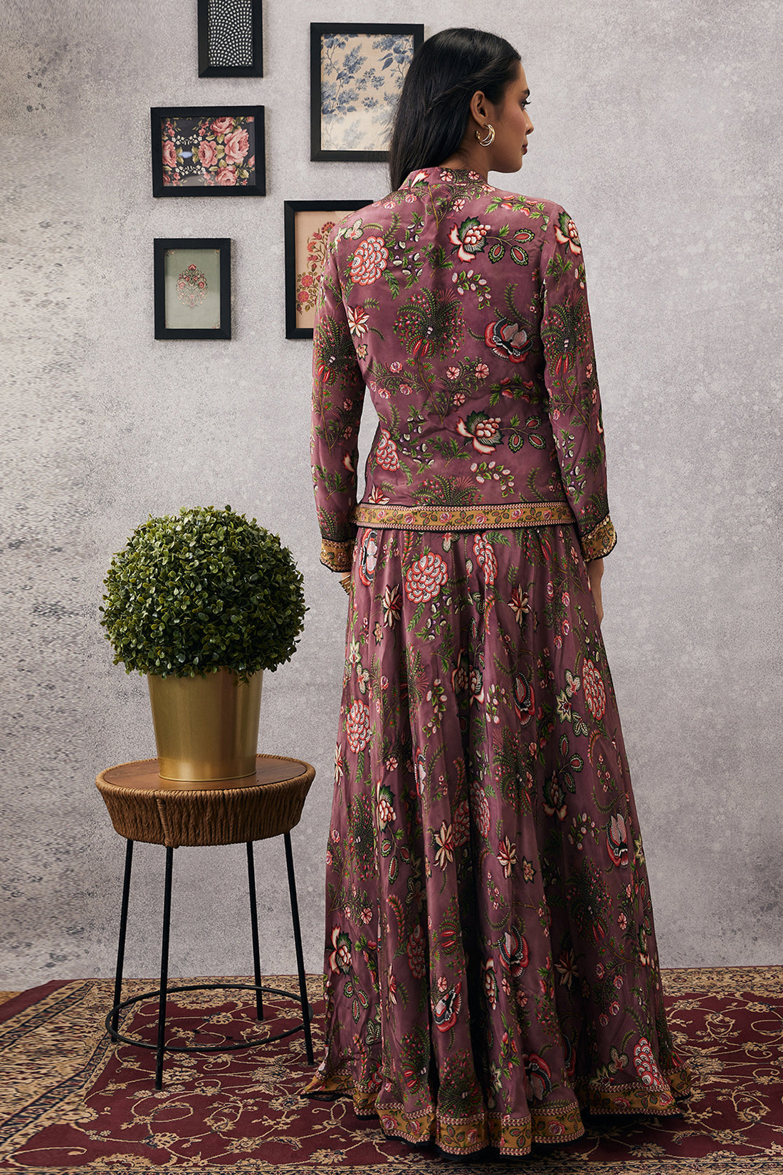 Embroidered Jacket with Flared Pants