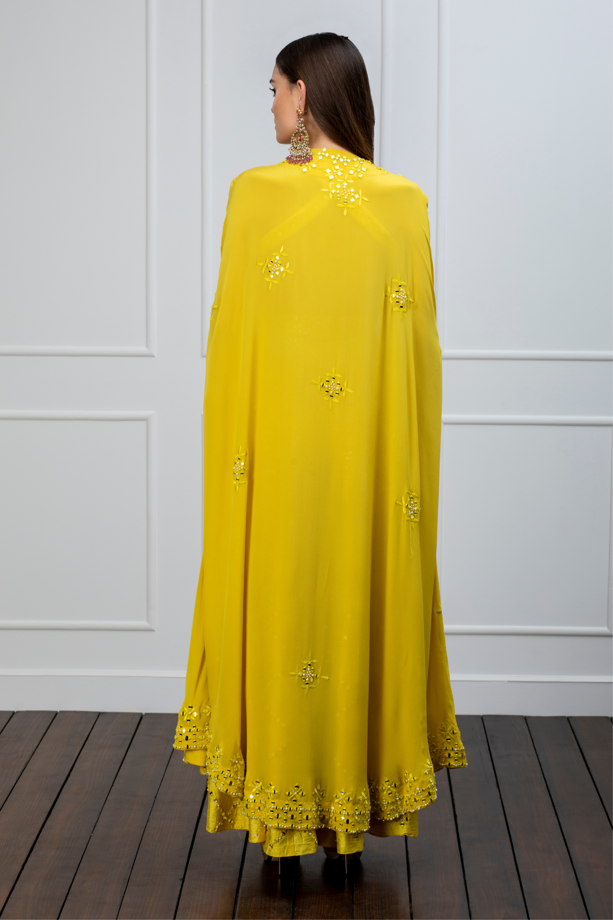 Silk Yellow Sharara Set 