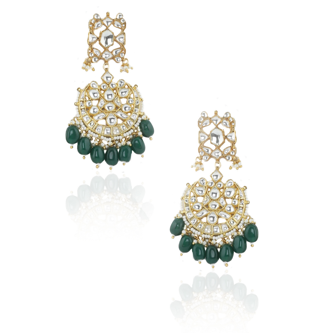 The Long pair of matching earrings is heart of this set.