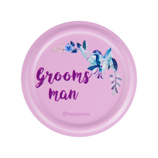  Purple Grooms Man Badge