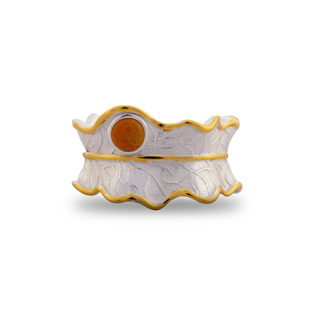 silver yellow ring