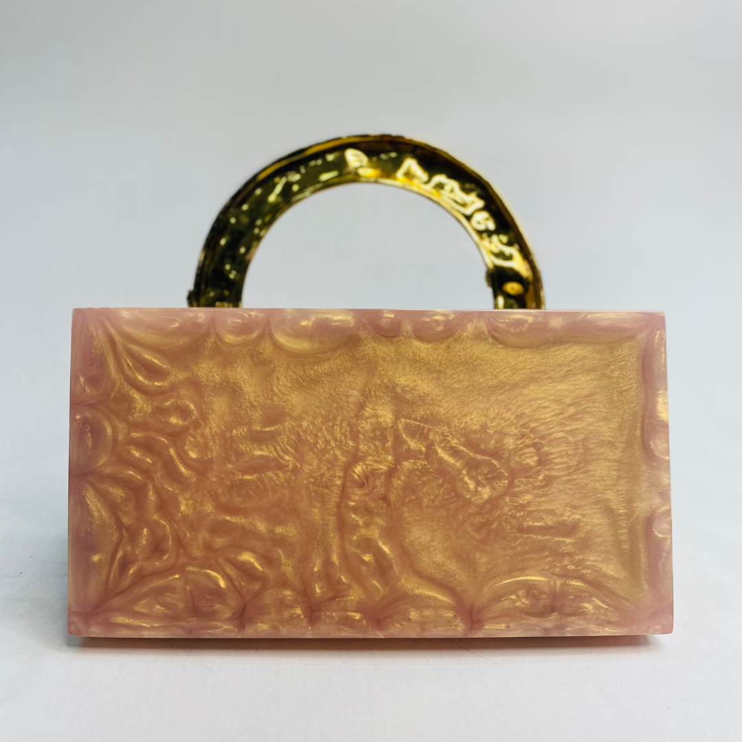 Rose Gold Pearl Clutch Bag