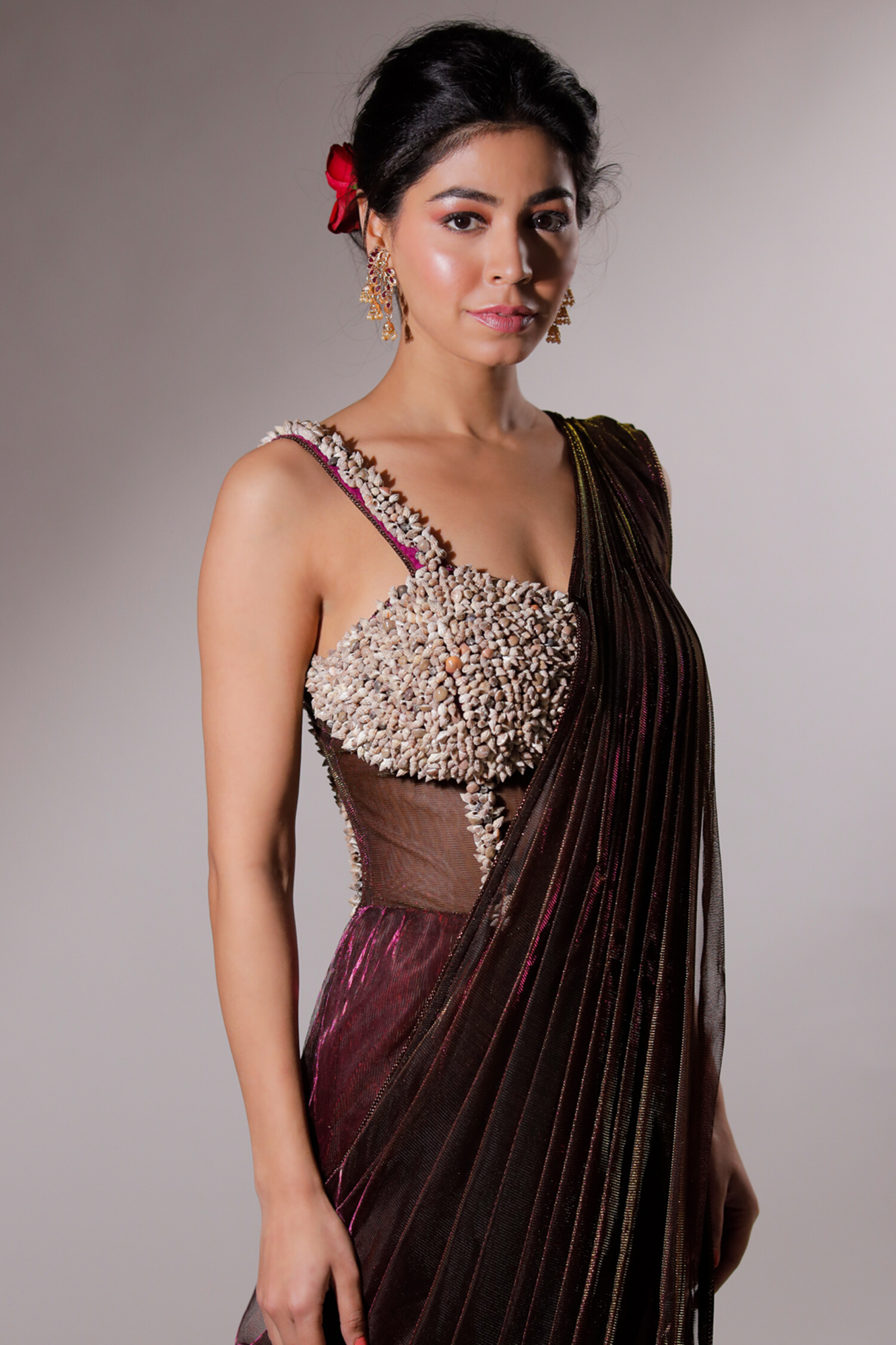 Net Sari Gown