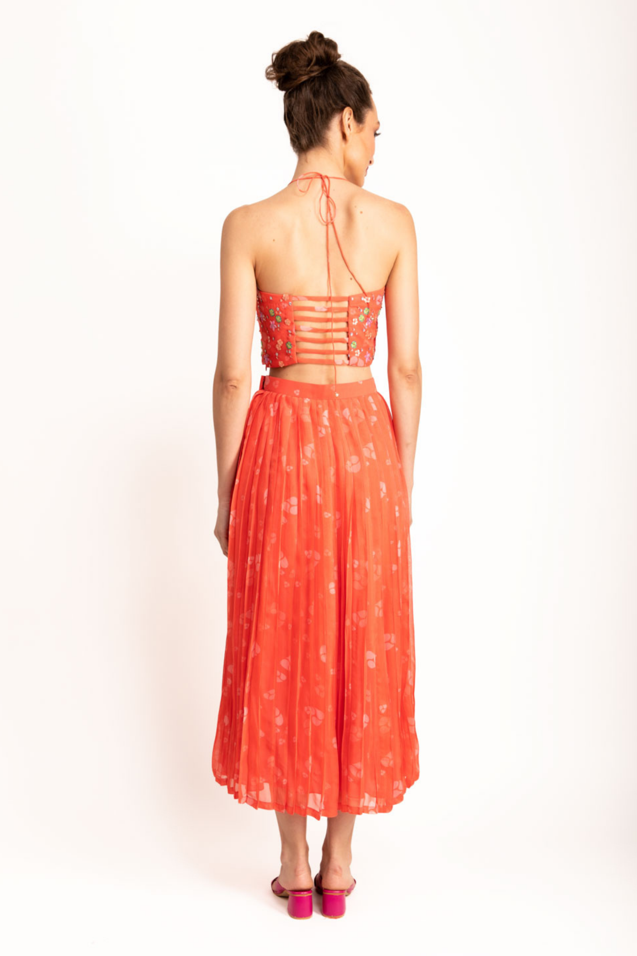Buy Orange Skirt Set Online 
