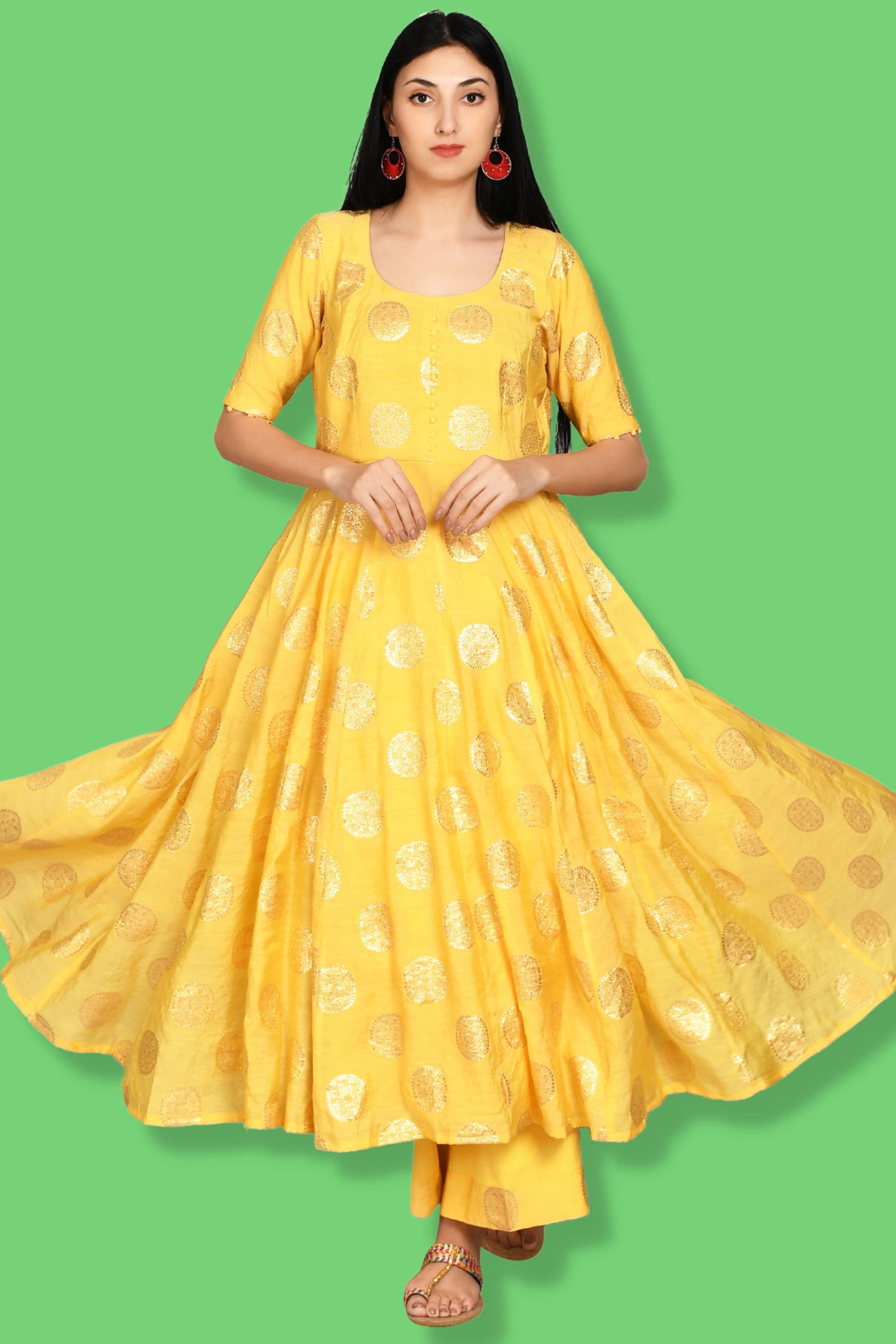 Yellow Anarkali Set - Fleur