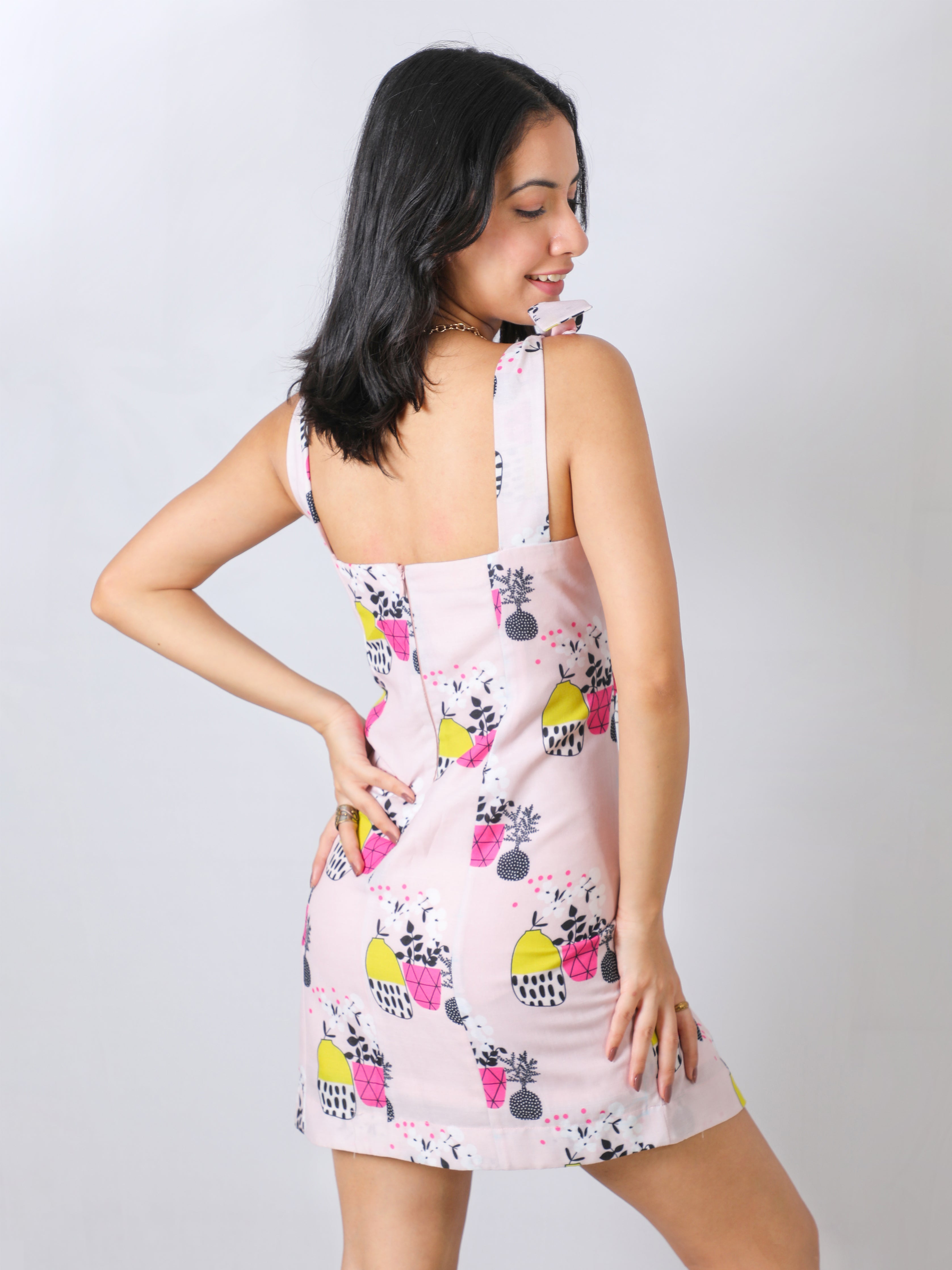 Tropical Vase Knotted Dress