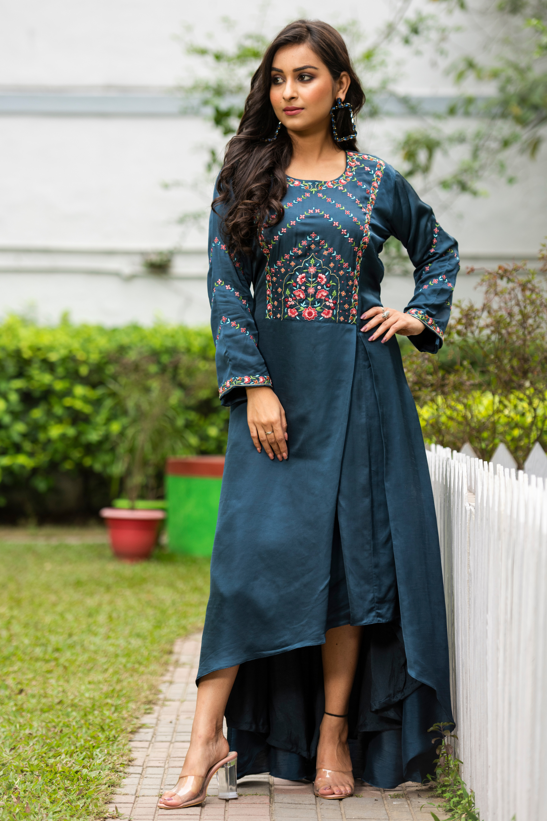 Blue Indo-Western Gown