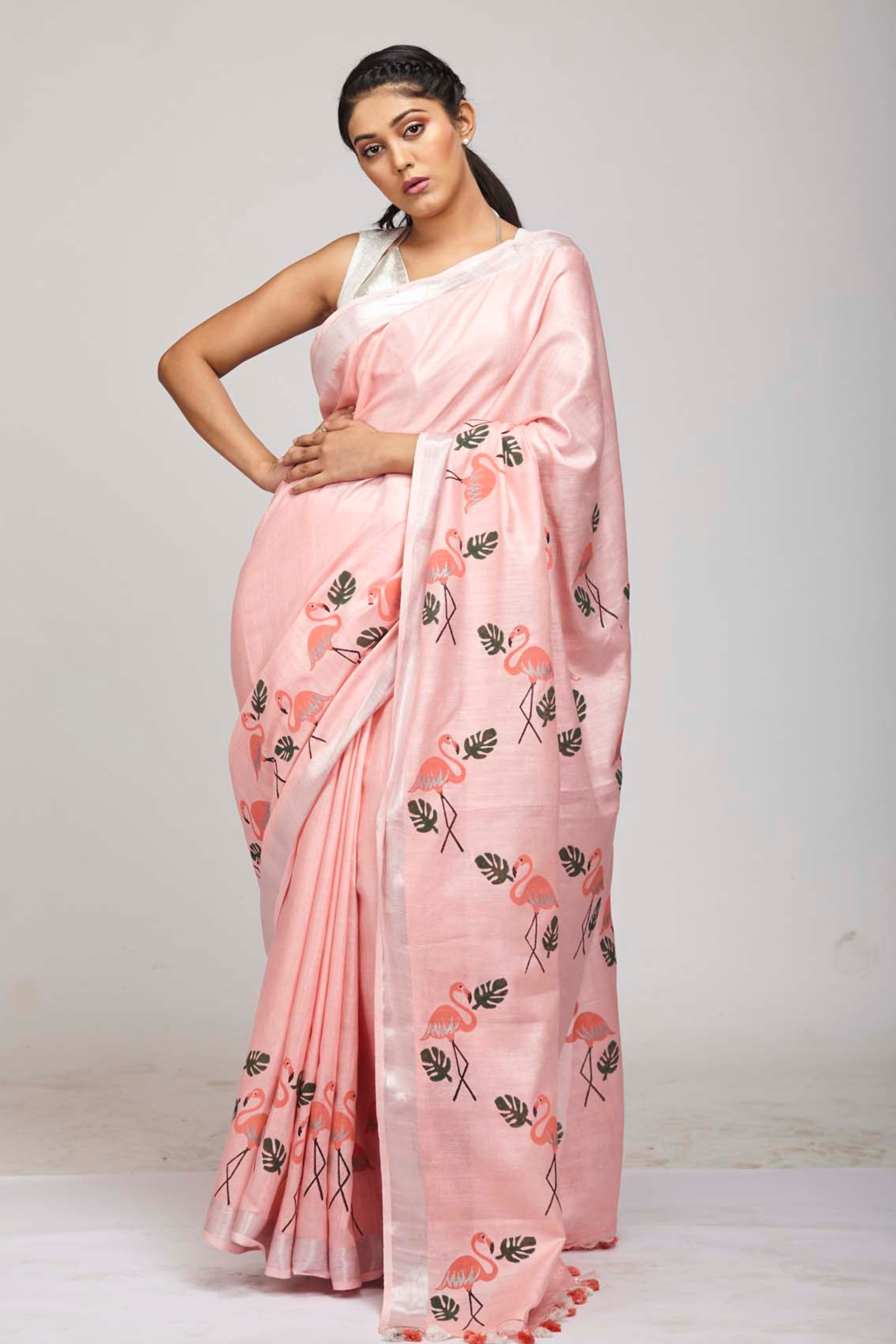 Light pink saree