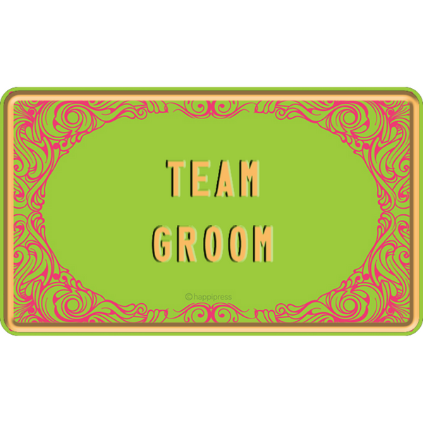 Team Groom Embossed Plate