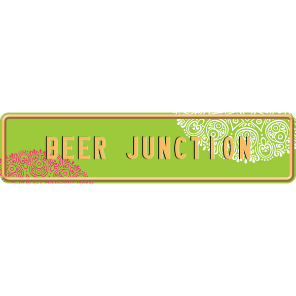  Green "Beer Junction" Embossed Plate